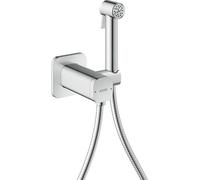 hansgrohe AXOR Bidette Showers Bidette Douchette à main 1jet EcoSmart, softsquare, pour eau mitigée, avec support de douche et flexibles de douche de 1,25m, 29243000, Couleur: chrome