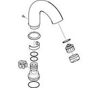 hansgrohe Axor Carlton bec 95035000 adapté au mitigeur lave-mains 2 poignées, chromé