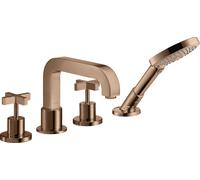 hansgrohe AXOR Citterio 4 trous pour bordure de carrelage avec poignées transversales, 39453300, Couleur: Rouge poli or
