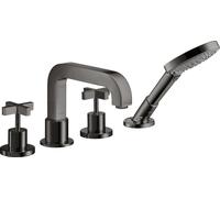 hansgrohe AXOR Citterio 4 trous pour bordure de carrelage avec poignées transversales, 39453330, Couleur: Chrome noir poli
