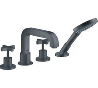 hansgrohe AXOR Citterio 4 trous pour bordure de carrelage avec poignées transversales, 39453340, Couleur: Chrome noir brossé