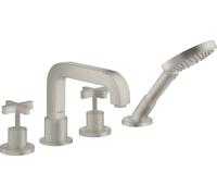 hansgrohe AXOR Citterio 4 trous pour bordure de carrelage avec poignées transversales, 39453800, Couleur: Acier inoxydable Optic