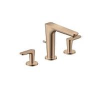 hansgrohe Axor Citterio C 3 trous mitigeur lavabo 49061300 avec tirant garniture de vidange , coupe cubique, or Red poli