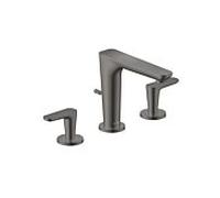 hansgrohe Axor Citterio C 3 trous mitigeur lavabo 49061330 avec tirant garniture de vidange , Coupe cubique, Chrome Noir Poli