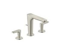 hansgrohe Axor Citterio C 3 trous mitigeur lavabo 49061800 avec tirant garniture de vidange , coupe cubique, aspect inox