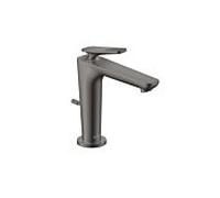 hansgrohe AXOR Citterio C Mitigeur monocommandé pour lavabo 125, avec CoolStart et vidage à tirette, Cubic cut, 49031330, Couleur: Chrome noir poli