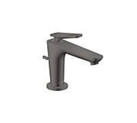 hansgrohe Axor Citterio C CoolStart mitigeur lavabo 49011340 coupe cubique, chrome noir brossé, saillie 128mm, tige de traction garniture de vidange