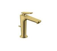 hansgrohe AXOR Citterio C Mitigeur monocommandé pour lavabo 125, avec CoolStart et vidage à tirette, 49030990, Couleur: Optique en or poli