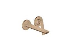 hansgrohe Axor Citterio C Mitigeur de lavabo 2 trous pour montage mural 49110310 à encastrer, avec bec 195 mm, or Red brossé