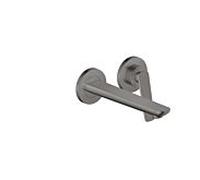 hansgrohe Axor Citterio C Mitigeur monocommande de lavabo 2 trous pour montage mural 49110330 à encastrer, avec bec 195 mm, Chrome Noir Poli