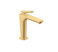 hansgrohe AXOR Citterio C Mitigeur monocommandé pour lavabo 125, avec CoolStart et garniture d'écoulement, Cubic cut, 49041250, Couleur: Optique or brossé