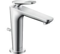 hansgrohe AXOR Citterio C Mitigeur monocommandé pour lavabo 125, avec CoolStart et vidage à tirette, Cubic cut, 49031000, Couleur: chrome