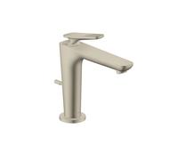 hansgrohe AXOR Citterio C Mitigeur monocommandé pour lavabo 125, avec CoolStart et vidage à tirette, Cubic cut, 49031820, Couleur: Nickel brossé