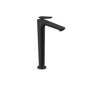 hansgrohe AXOR Citterio C Mitigeur monocommandé pour lavabo 250, avec CoolStart et garniture d'écoulement, Cubic cut, 49051670, Couleur: noir mat