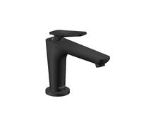 hansgrohe AXOR Citterio C Mitigeur monocommandé pour lavabo 90, avec CoolStart pour lave-mains et garniture de vidage, Cubic cut, 49021670, Couleur: noir mat