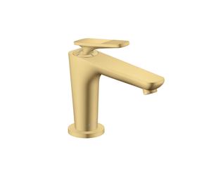 hansgrohe AXOR Citterio C Mitigeur monocommandé pour lavabo 90, avec CoolStart pour lave-mains et garniture de vidage, Cubic cut, 49021250, Couleur: Optique or brossé