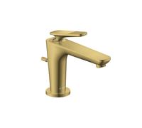 hansgrohe AXOR Citterio C Mitigeur monocommandé pour lavabo 90, avec CoolStart pour lave-mains et vidage à tirette, Cubic cut, 49011990, Couleur: Optique en or poli