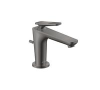 hansgrohe AXOR Citterio C Mitigeur monocommandé pour lavabo 90, avec CoolStart pour lave-mains et vidage à tirette, Cubic cut, 49011330, Couleur: Chrome noir poli