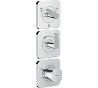 Hansgrohe Axor Citterio C module thermostat 380/120, 49711000 coupe cubique, chromé , encastré, avec rosaces