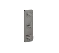 hansgrohe AXOR Citterio C Module thermostatique 380/120 encastré avec plaque pour 2 consommateurs, 49700330, Couleur: Chrome noir poli