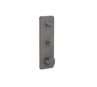 hansgrohe AXOR Citterio C Module thermostatique 380/120 encastré avec plaque pour 2 consommateurs, 49700340, Couleur: Chrome noir brossé