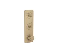 hansgrohe AXOR Citterio C Module thermostatique 380/120 encastré avec plaque pour 2 consommateurs, coupe cubique, 49701140, Couleur: Bronze brossé