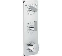 hansgrohe AXOR Citterio C Module thermostatique 380/120 encastré avec plaque pour 2 consommateurs, coupe cubique, 49701000, Couleur: chrome