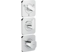 hansgrohe AXOR Citterio C Module thermostatique 380/120 encastré avec rosaces pour 3 consommateurs, 49710000, Couleur: chrome
