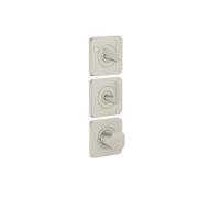 hansgrohe AXOR Citterio C Module thermostatique 380/120 encastré avec rosaces pour 3 consommateurs, coupe cubique, 49711800, Couleur: Acier inoxydable Optic