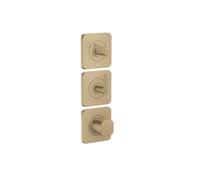 hansgrohe AXOR Citterio C Module thermostatique 380/120 encastré avec rosaces pour 3 consommateurs, coupe cubique, 49711140, Couleur: Bronze brossé
