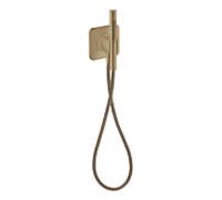 hansgrohe AXOR Citterio C Unité de porte 120/120 softsquare avec douchette à main 2jet et flexible de douche textile, 49626140, Couleur: Bronze brossé