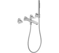 hansgrohe AXOR Citterio C Robinetterie de baignoire 3 trous encastrée pour montage mural, avec douchette à main, 49480000, Couleur: chrome