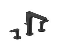 hansgrohe AXOR Citterio C robinetterie de lavabo 3 trous 125, avec vidage à tirette, 49060670, Couleur: noir mat