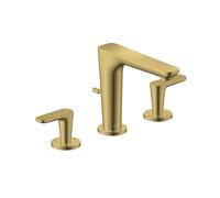 hansgrohe AXOR Citterio C robinetterie de lavabo 3 trous 125, avec vidage à tirette, Cubic cut, 49061990, Couleur: Optique en or poli