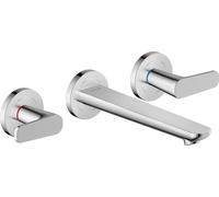 hansgrohe AXOR Citterio C robinetterie de lavabo 3 trous encastrée pour montage mural, bec 195mm, 49070000, Couleur: chrome
