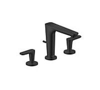 hansgrohe AXOR Citterio C robinetterie de lavabo 3 trous 125, avec vidage à tirette, 49060670, Couleur: noir mat