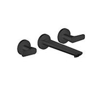 hansgrohe AXOR Citterio C robinetterie de lavabo 3 trous encastrée pour montage mural, bec 195mm, 49070670, Couleur: noir mat