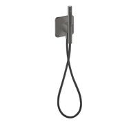 hansgrohe AXOR Citterio C Unité de porte 120/120 softsquare avec douchette à main 2jet et flexible de douche textile, 49626330, Couleur: Chrome noir poli