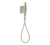 hansgrohe AXOR Citterio C Unité de porte 120/120 softsquare avec douchette à main 2jet et flexible de douche textile, 49626800, Couleur: Acier inoxydable Optic
