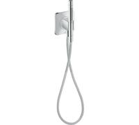 hansgrohe AXOR Citterio C Unité de porte 120/120 softsquare avec douchette à main 2jet et flexible de douche textile, 49626000, Couleur: chrome