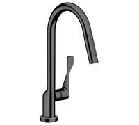 hansgrohe AXOR Citterio DN15 Mitigeur monocommande de cuisine DN15 250 avec douchette coulissante, 39835330, Couleur: Chrome noir poli