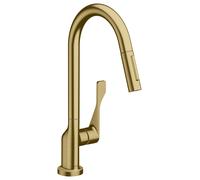 hansgrohe AXOR Citterio DN15 Mitigeur monocommande de cuisine DN15 250 avec douchette coulissante, 39835950, Couleur: laiton brossé