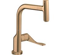hansgrohe AXOR Citterio DN15 Mitigeur monocommande de cuisine Select 230 avec bec extractible, 39861140, Couleur: Bronze brossé