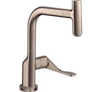 hansgrohe AXOR Citterio DN15 Mitigeur monocommande de cuisine Select 230 avec bec extractible, 39861820, Couleur: Nickel brossé