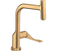 Hansgrohe Axor Citterio DN15 Mitigeur monocommande de cuisine Select 230 avec bec extractible, Couleur: laiton brossé