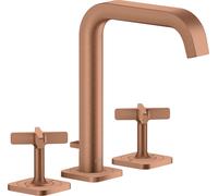 hansgrohe AXOR Citterio E Mélangeur lavabo 3 trous 170 avec vidage automatique et rosettes, 36108310, Couleur: Or rouge brossé
