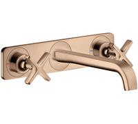 hansgrohe AXOR Citterio E Mélangeur lavabo encastré 3 trous avec plaque pour montage mural, 36115300, Couleur: Rouge poli or