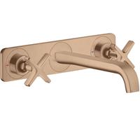 hansgrohe AXOR Citterio E Mélangeur lavabo encastré 3 trous avec plaque pour montage mural, 36115310, Couleur: Or rouge brossé