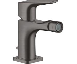 hansgrohe AXOR Citterio E Mitigeur monocommande de bidet avec béqu'ille et garniture de vidage, 36121340, Couleur: Chrome noir brossé