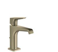 hansgrohe AXOR Citterio E Mitigeur monocommande de lavabo 125 avec béqu'ille et set de déchets, 36110820, Couleur: Nickel brossé